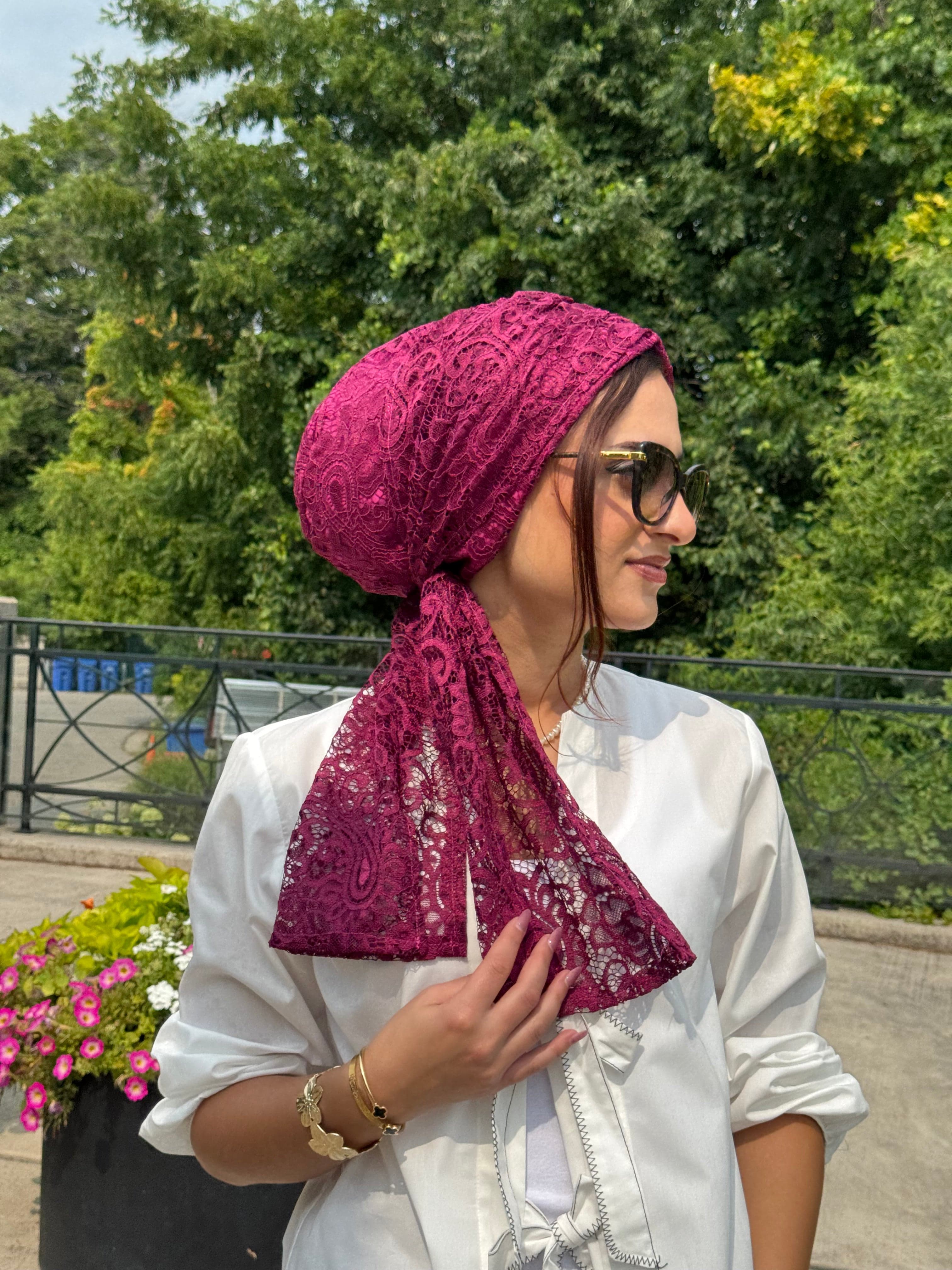 Beanie Wrap Lace - Grape