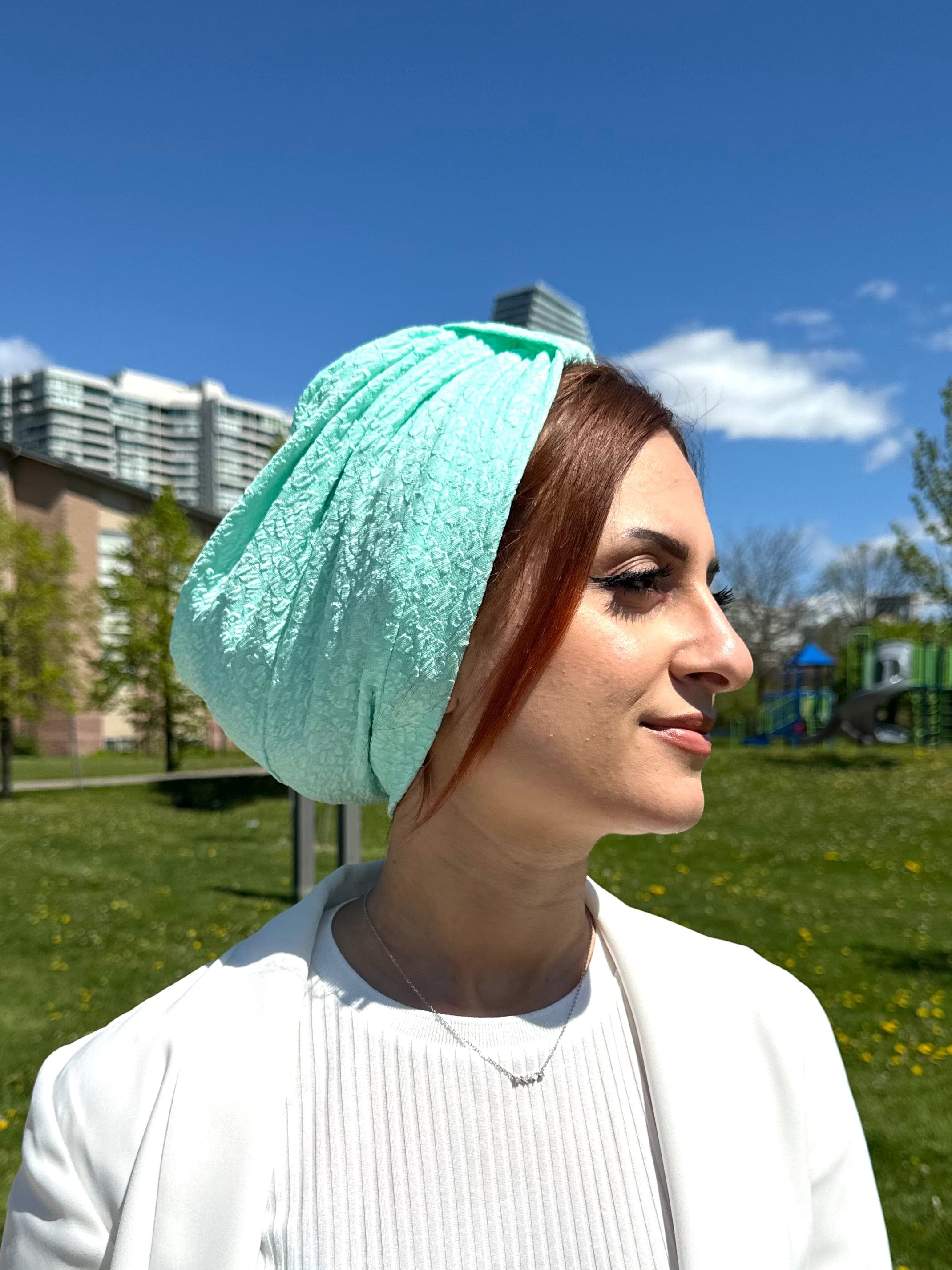 Turban printed Jersey - Pistachio