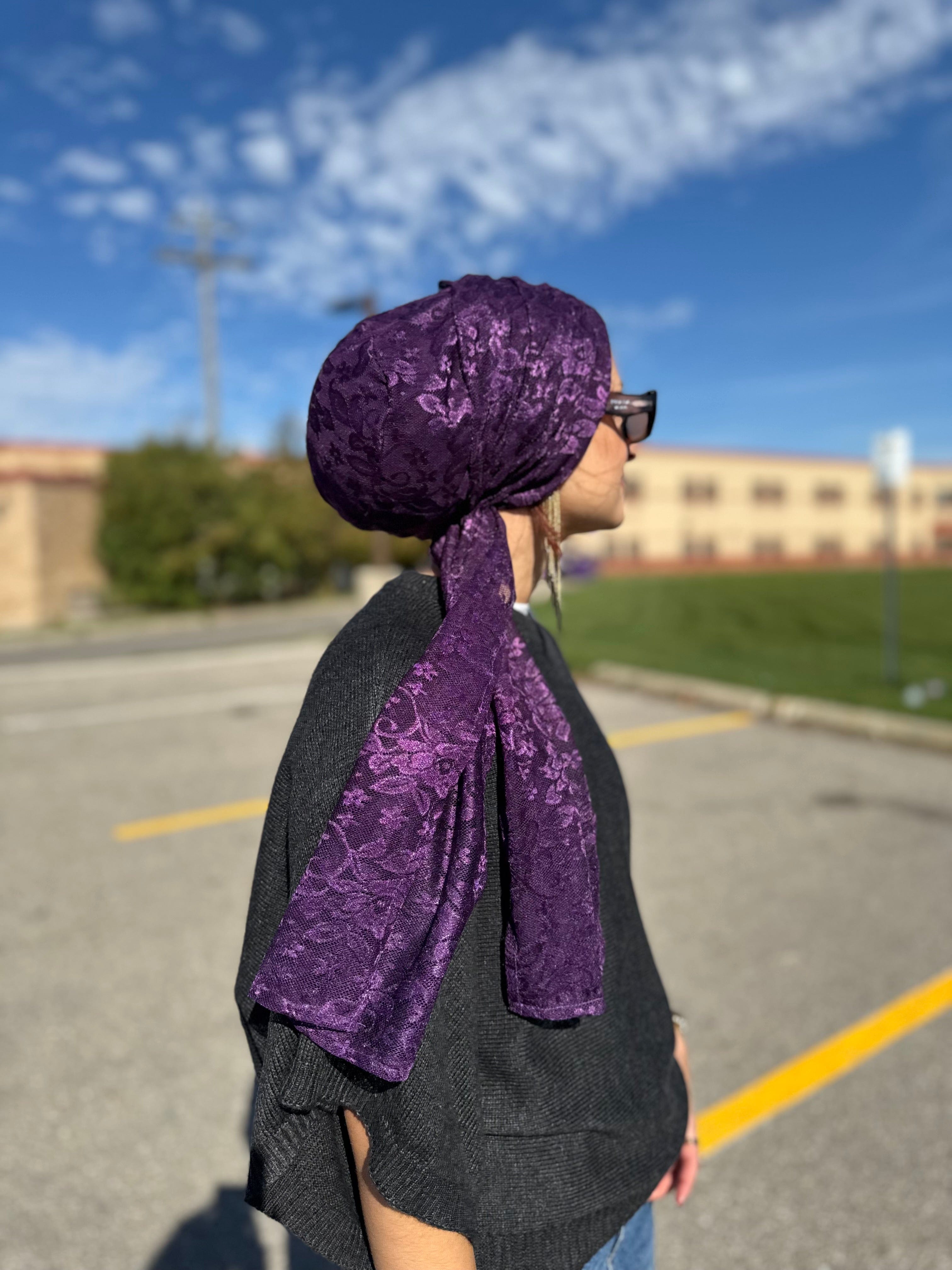 Beanie Wrap Soft Light Lace - Lavender