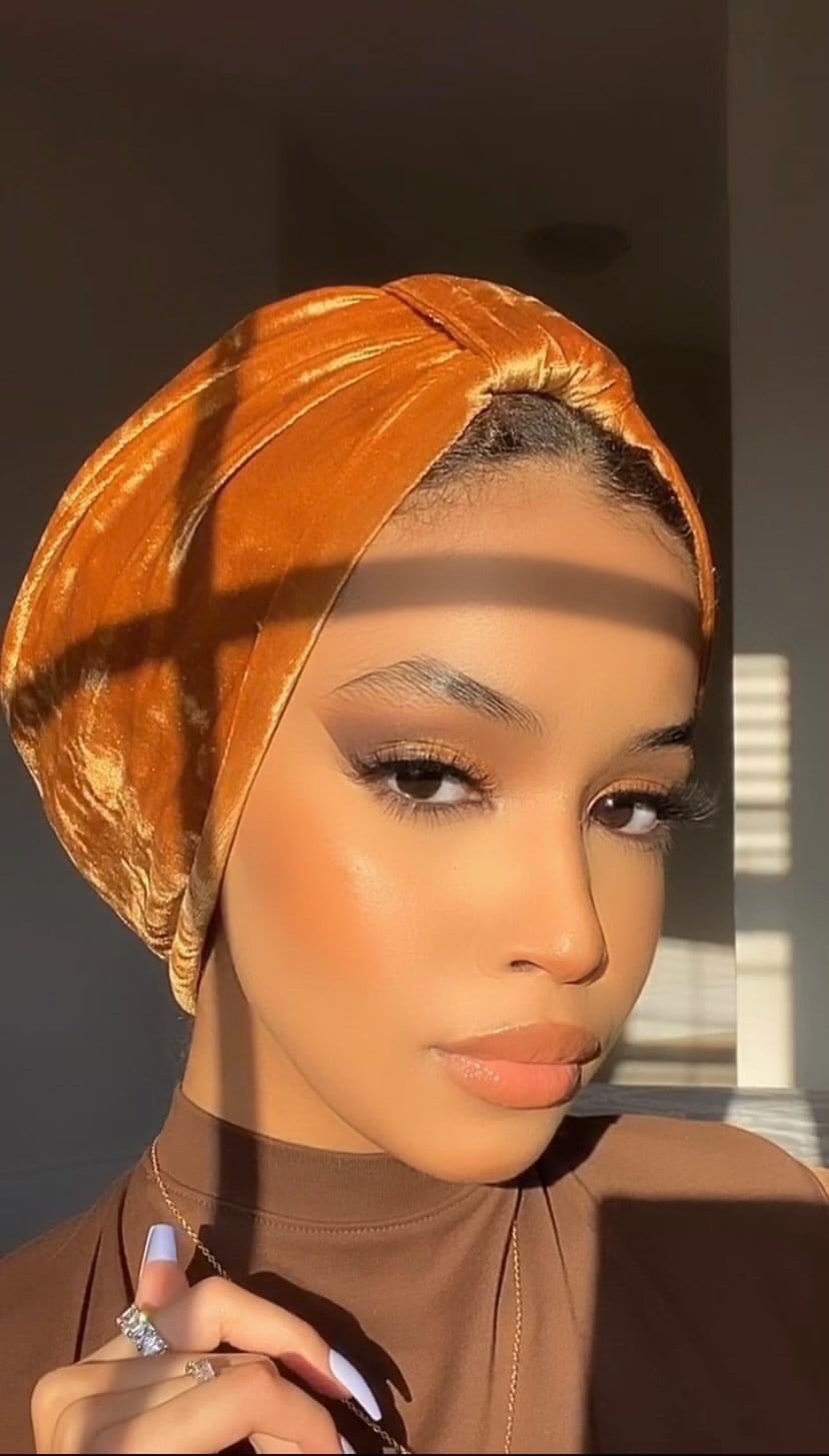 Turban Basic Velvet- Golden Brown