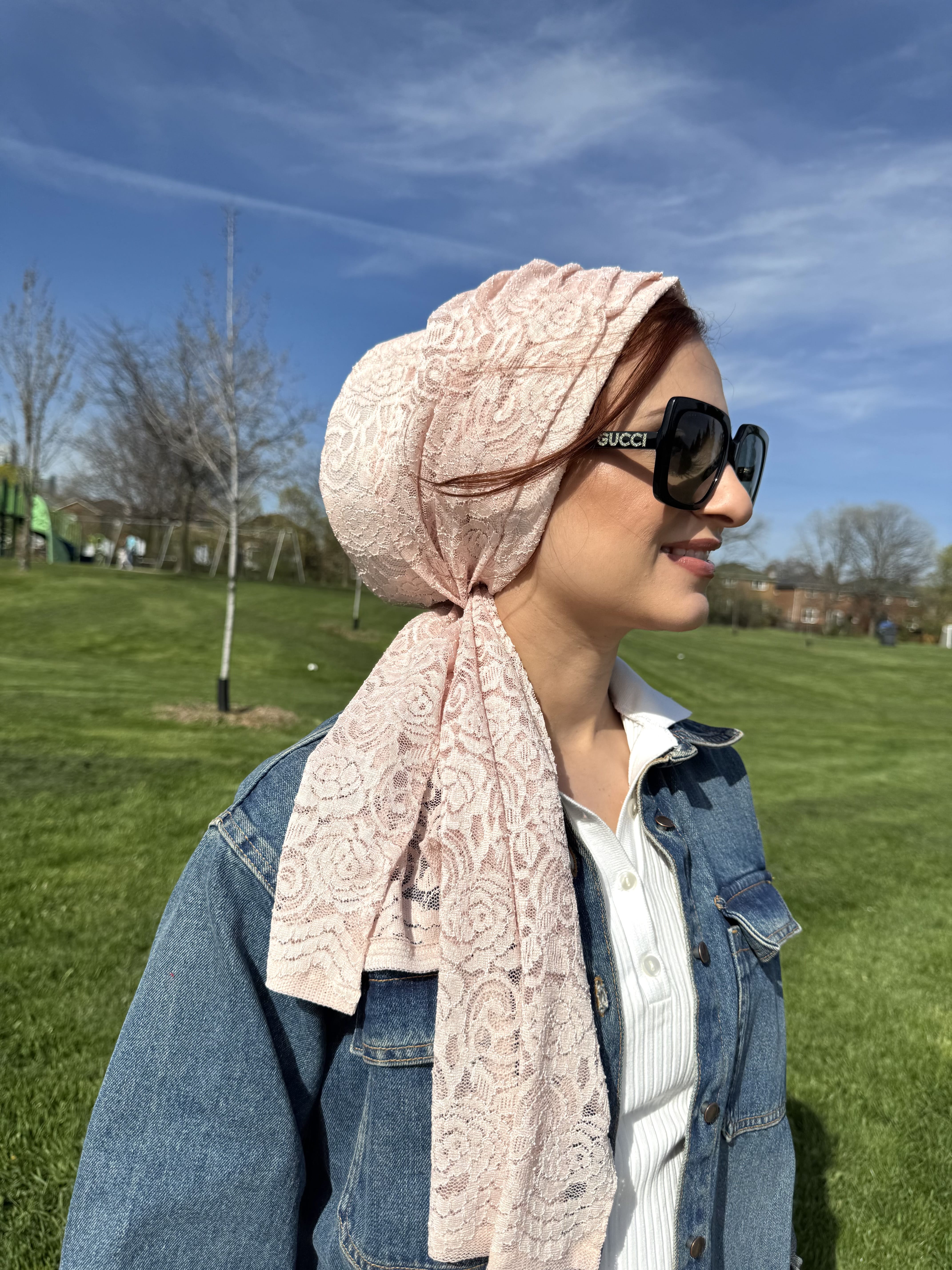 Beanie Wrap Lace - Pinky Peach