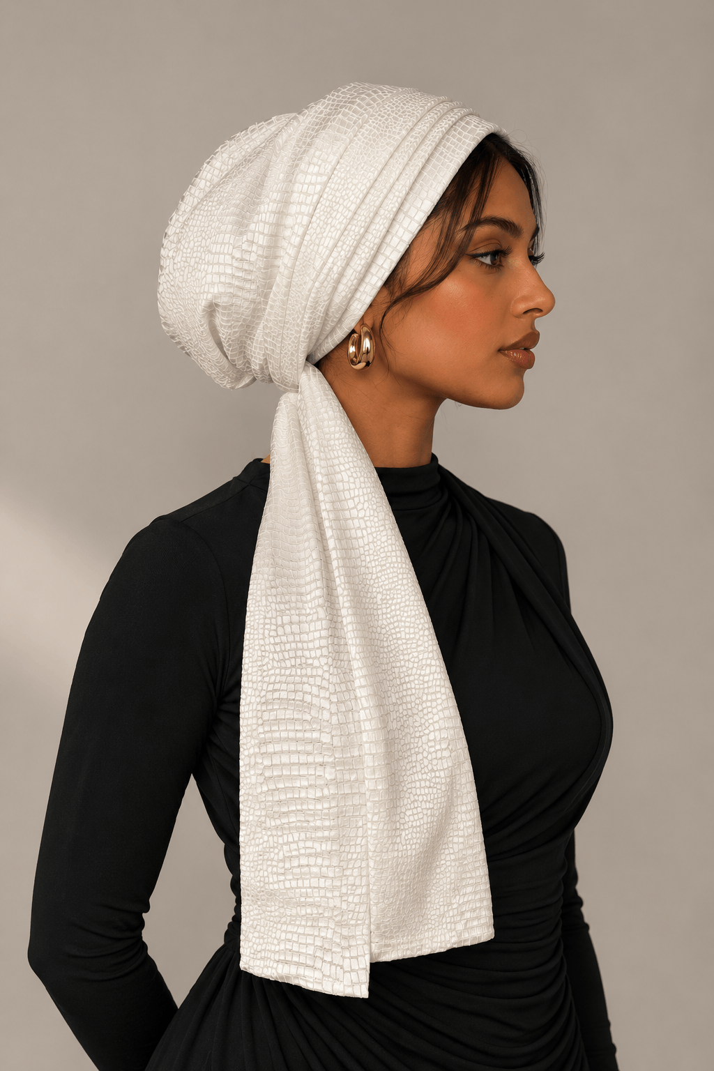 Two-Piece Velvet Tulle Beanie - Pearl