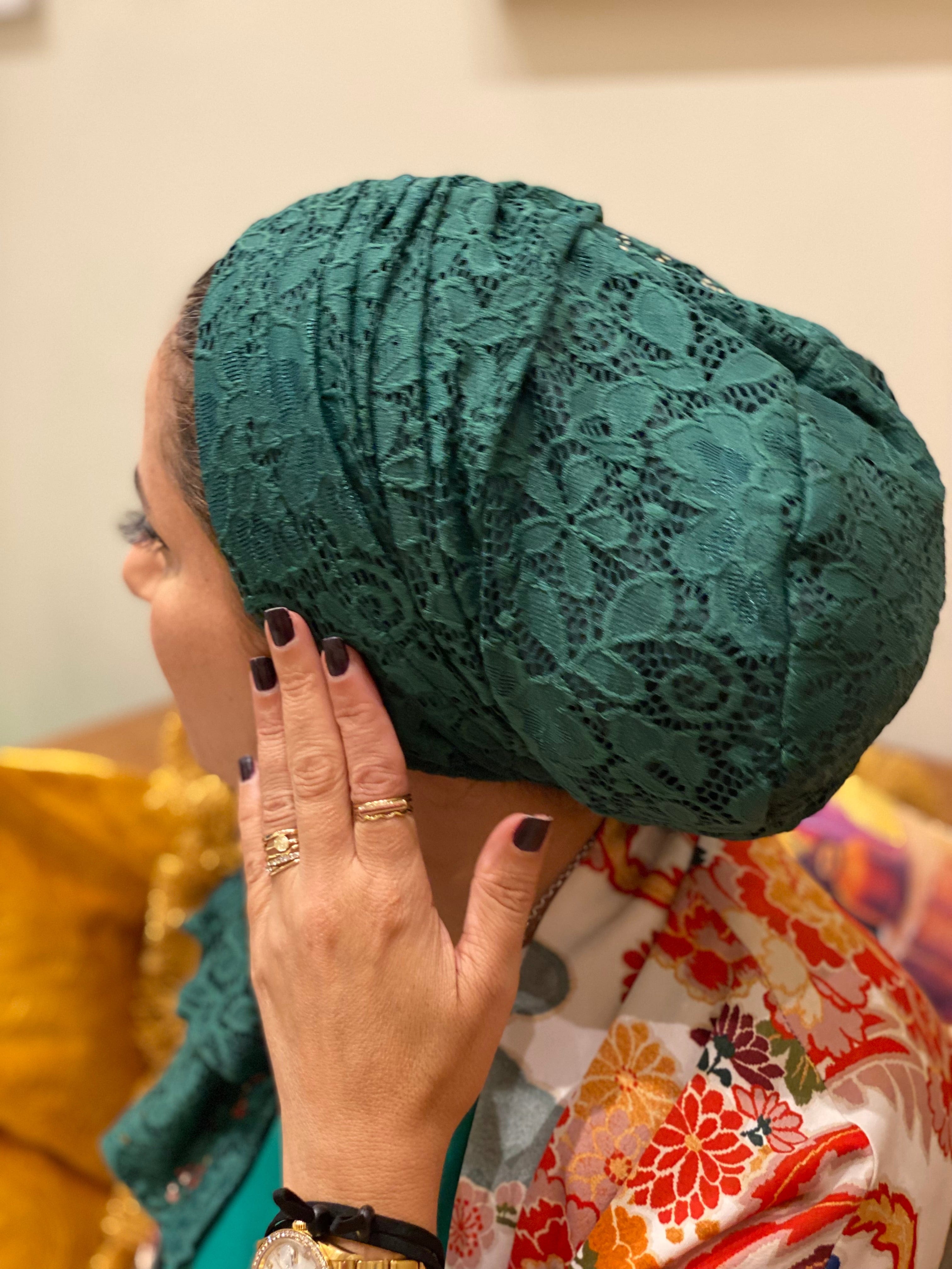Beanie Wrap Soft Lace - Green