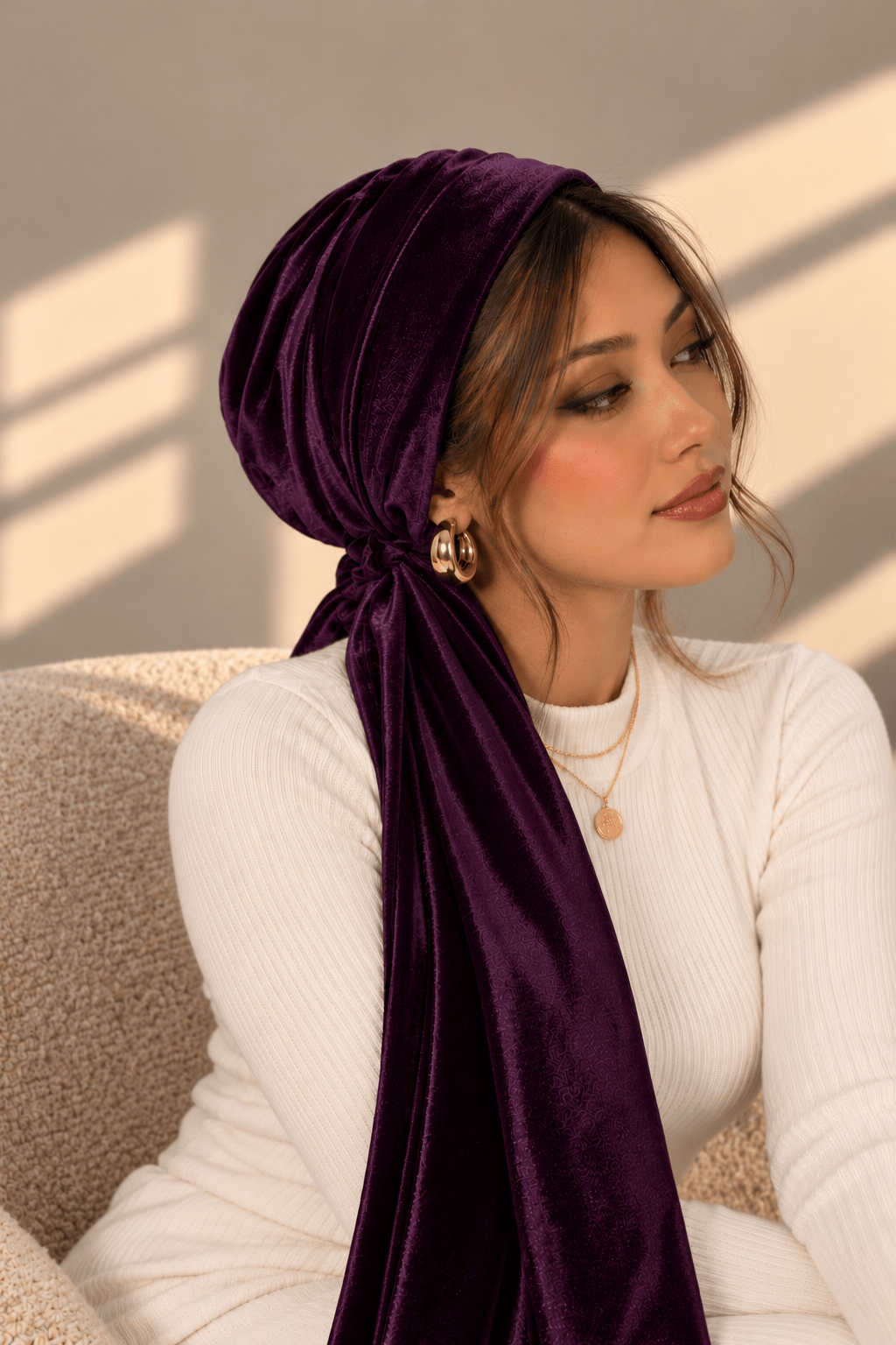 Beanie Velvet Straps - Plum Purple