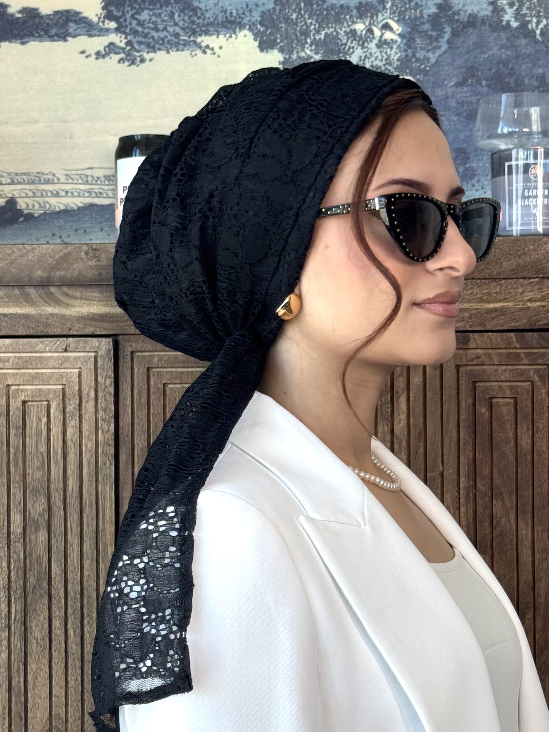 Beanie Wrap Lace - IBlack 🖤