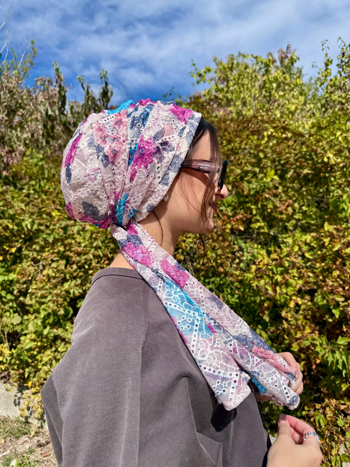 Beanie Wrap Lace - Pink Petals
