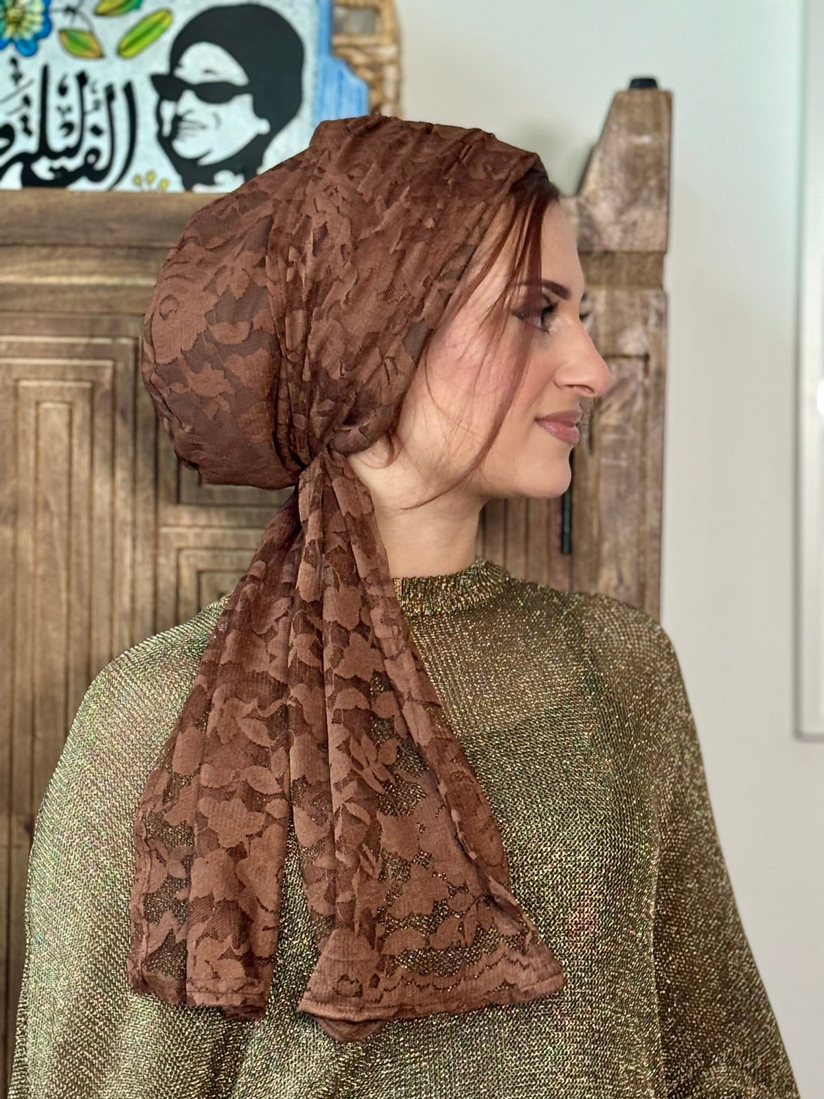 Beanie Wrap Lace - Caramel