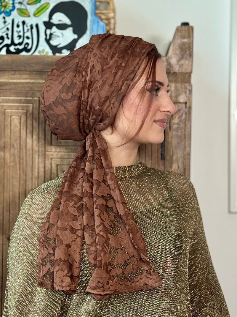 Beanie Wrap Lace - Caramel