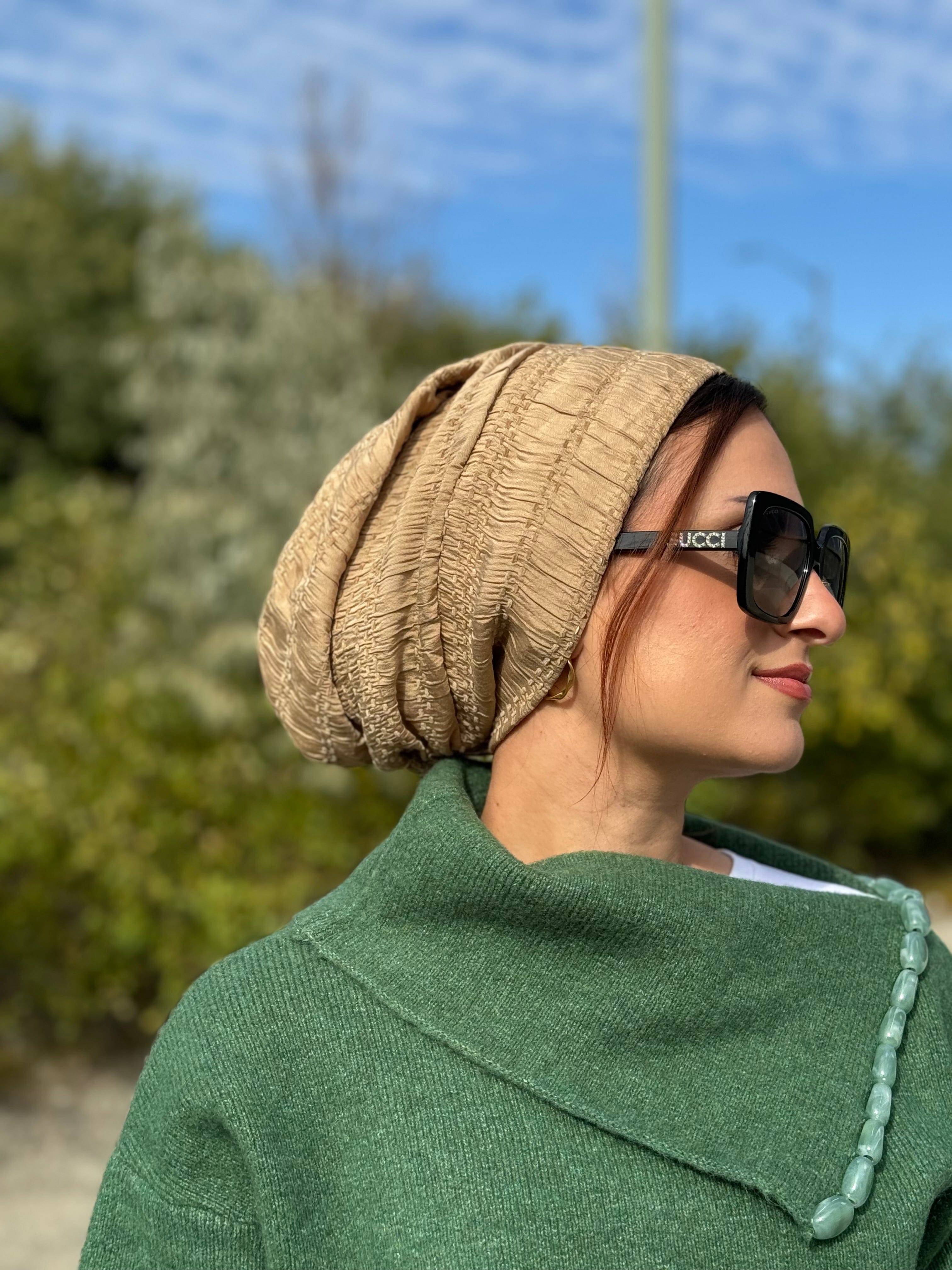 Beanie Cornice Crepe - Tan