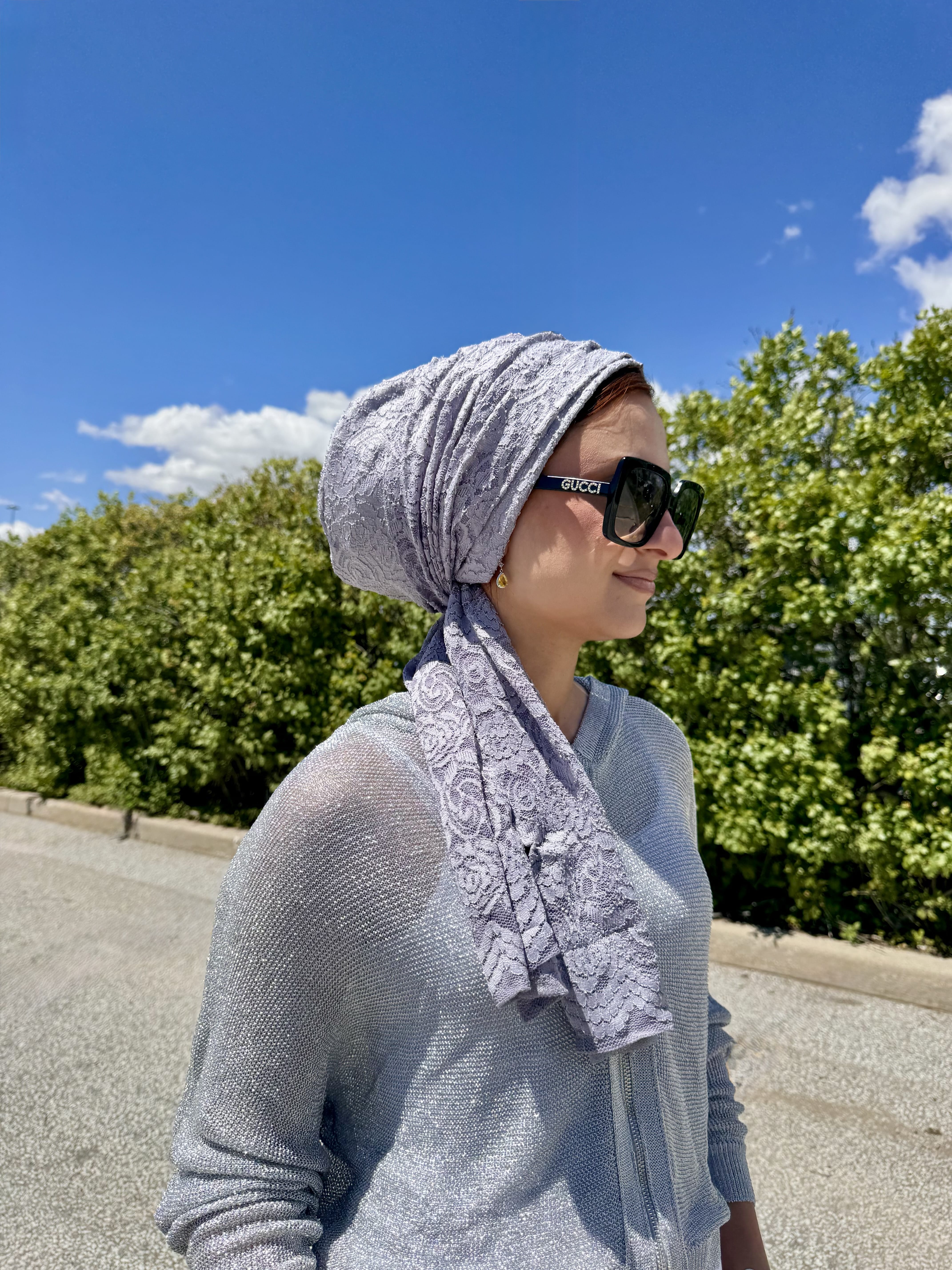 Beanie Wrap Lace - Grey