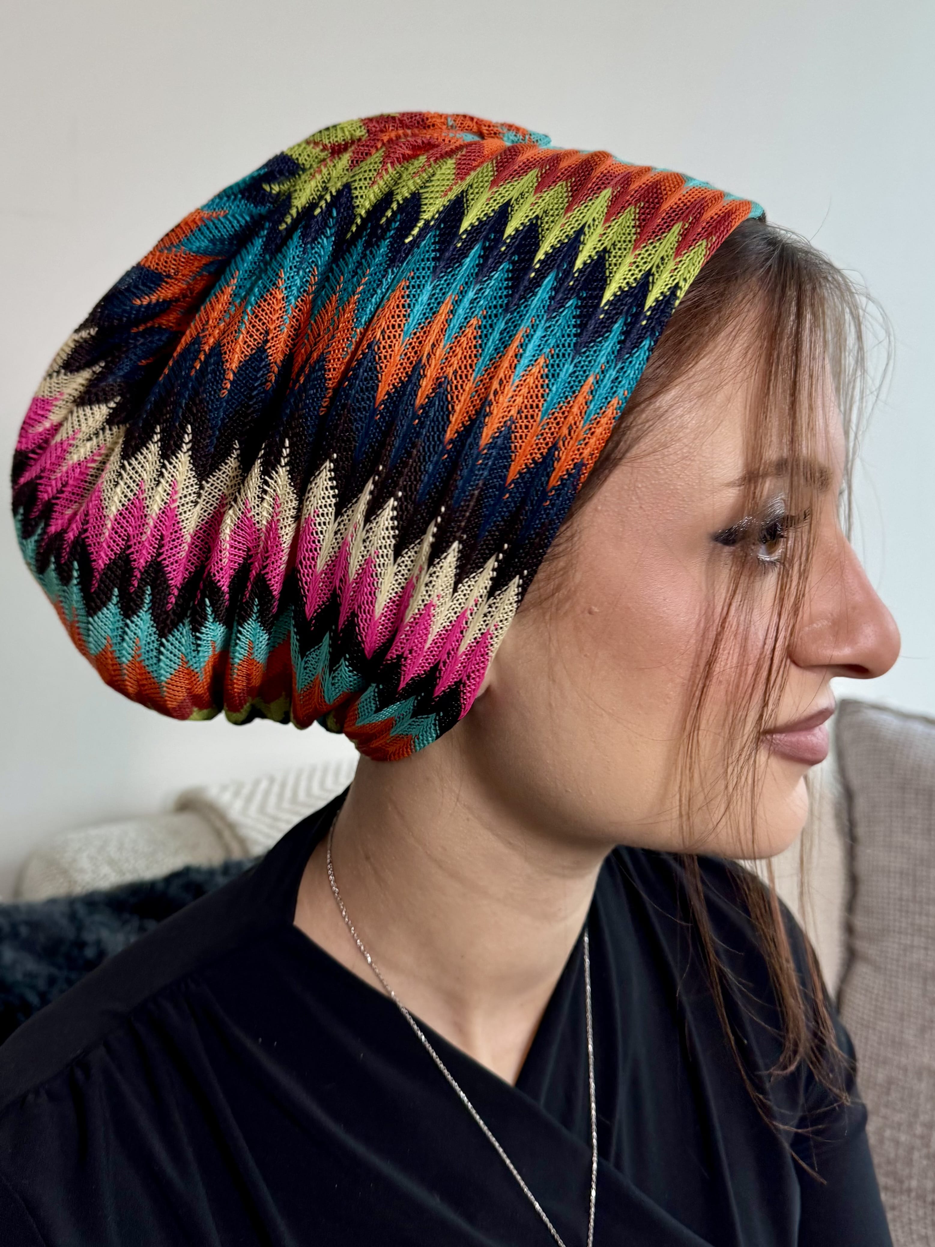 Beanie Knit - Zigzag Colourful