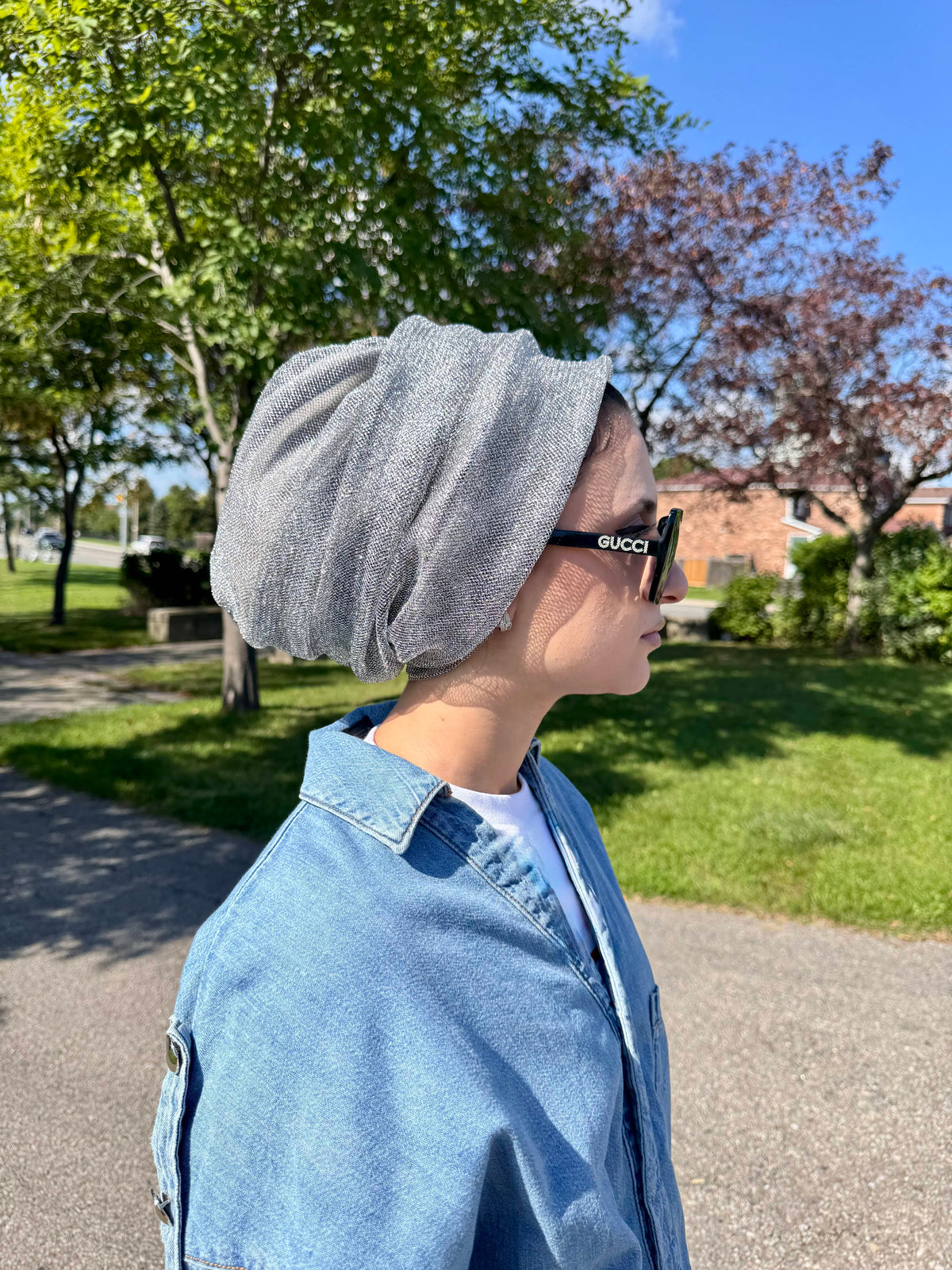 Beanie Tulle Knit - Silver