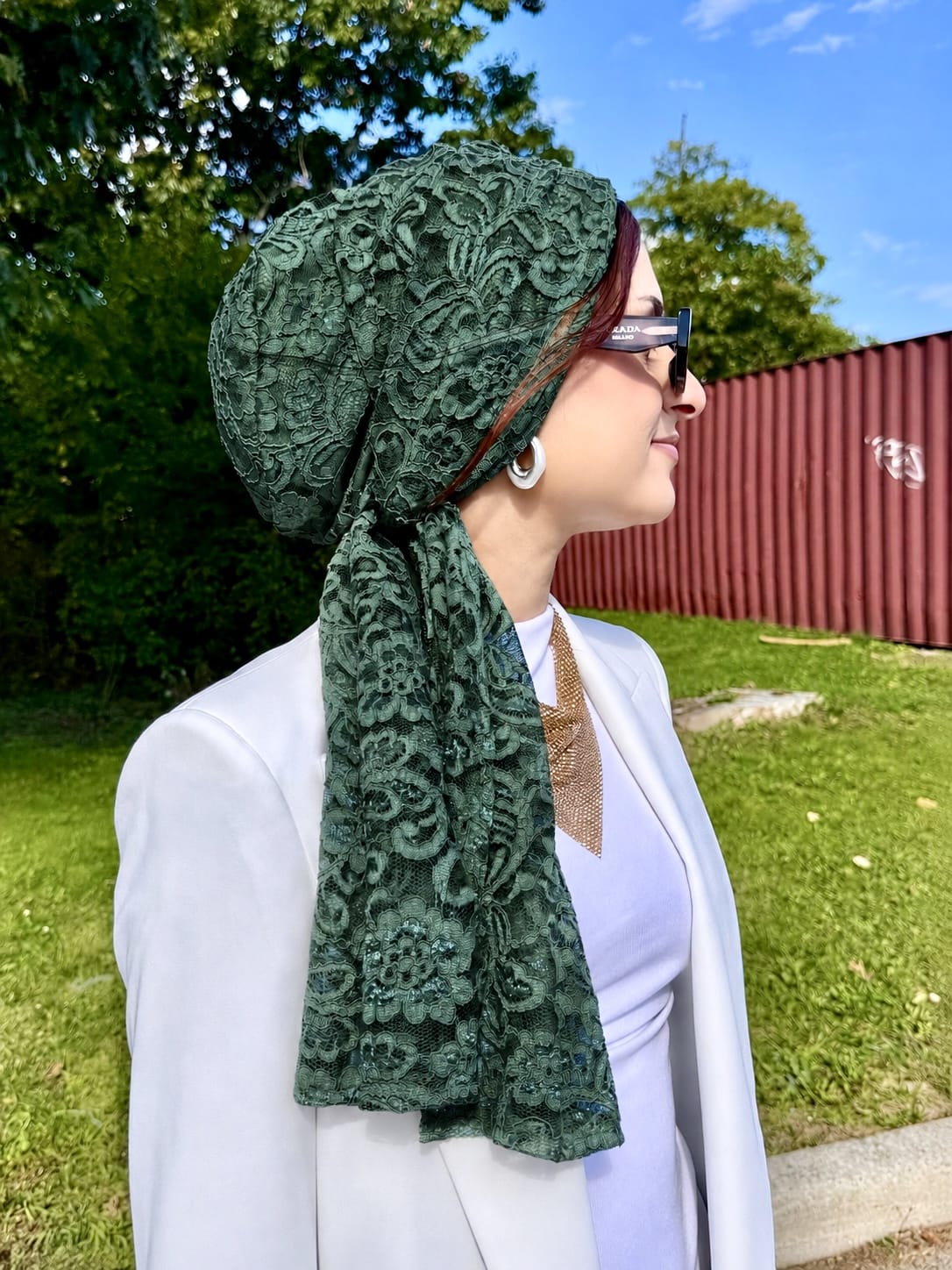 Beanie Wrap Lace - Green Jungle