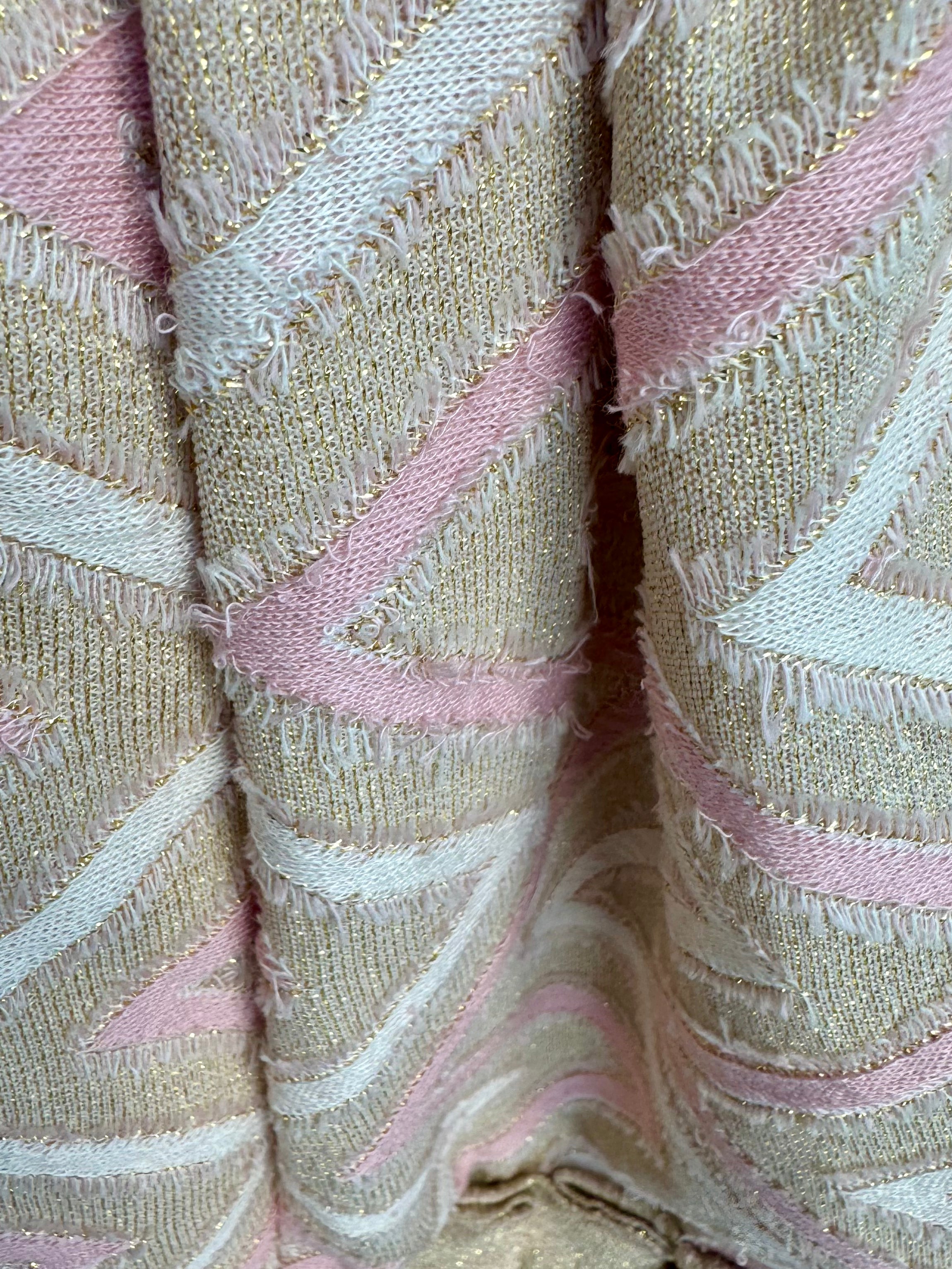 Beanie Zigzag Tulle - Gold Pink Nude