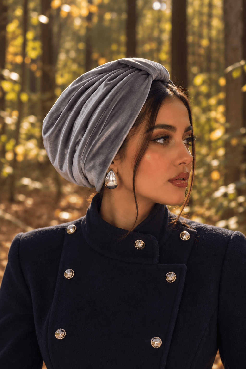 Turban Basic Velvet - Silver Grey
