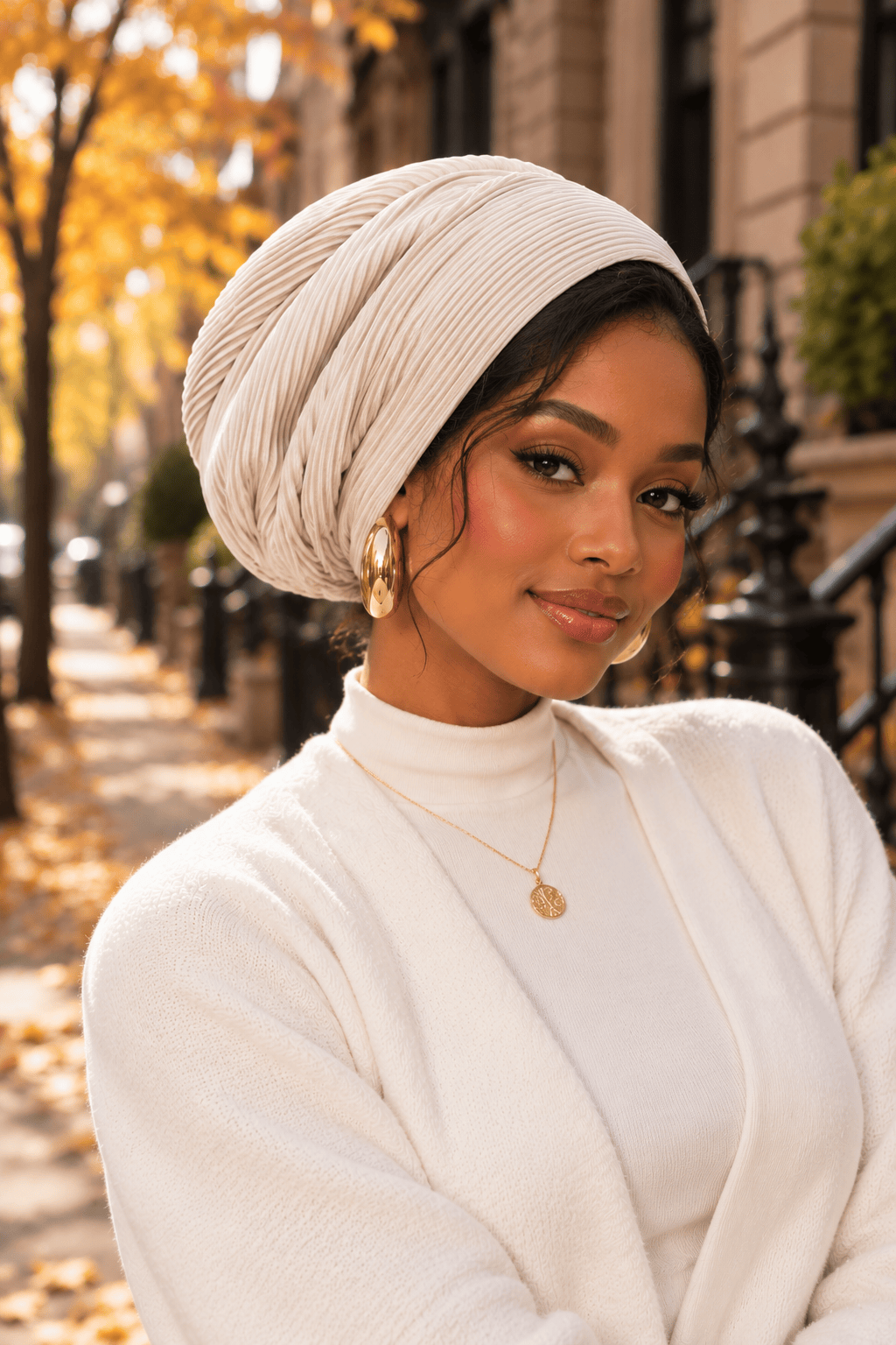 Beanie Pleated - Pearl