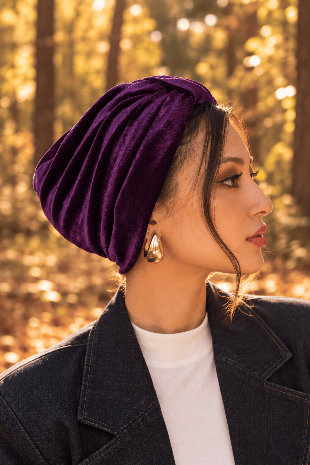 Turban Basic Velvet - Plum Purple