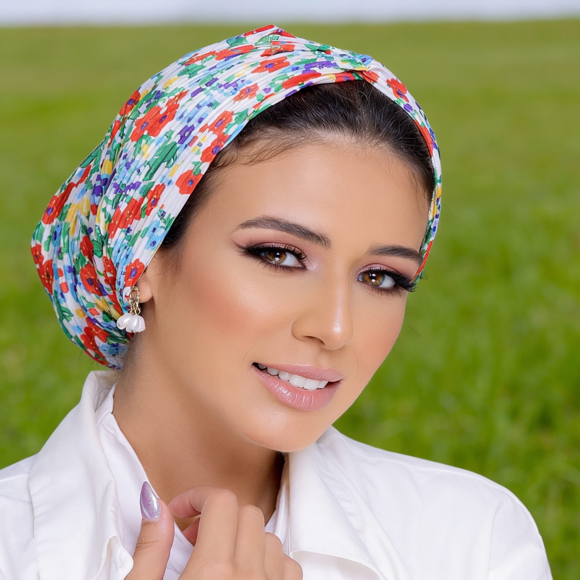 Beanie Pleated - Floral Summer