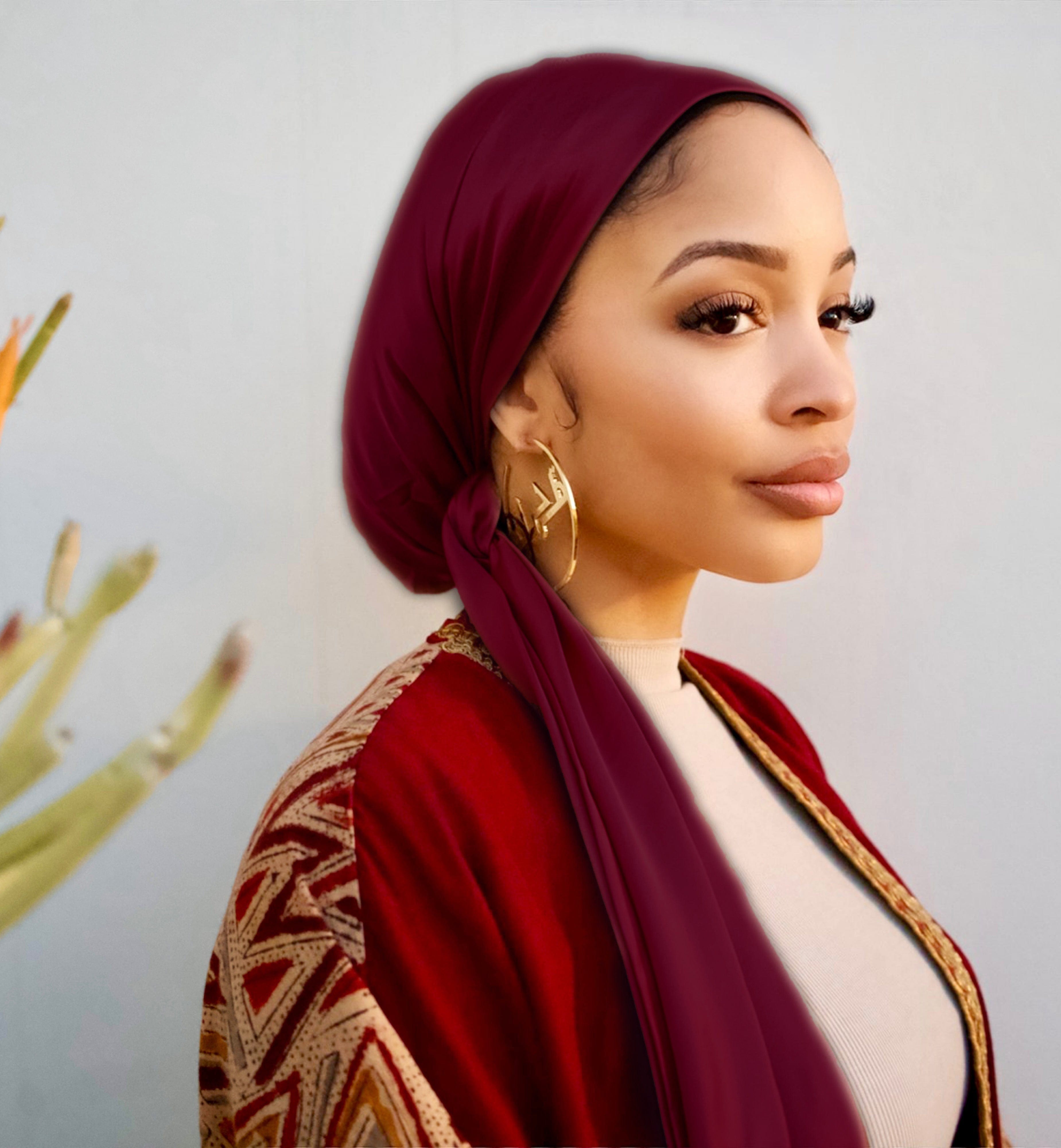 Head Wrap Satin - Burgundy