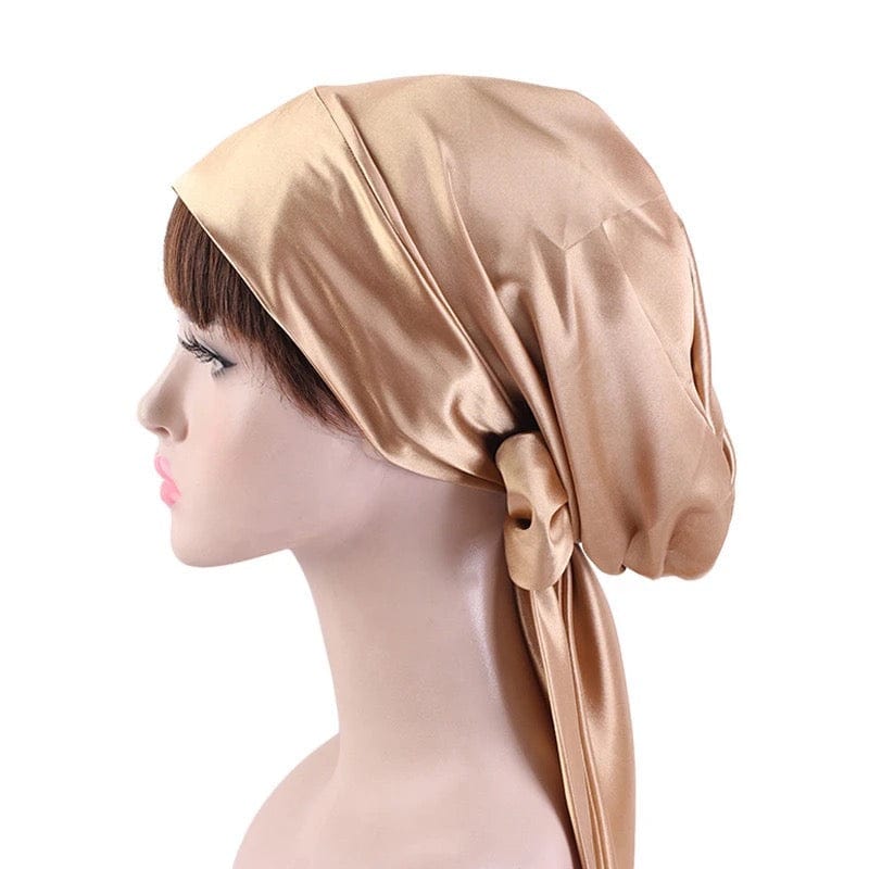 Satin Beanie Wrap - Gold