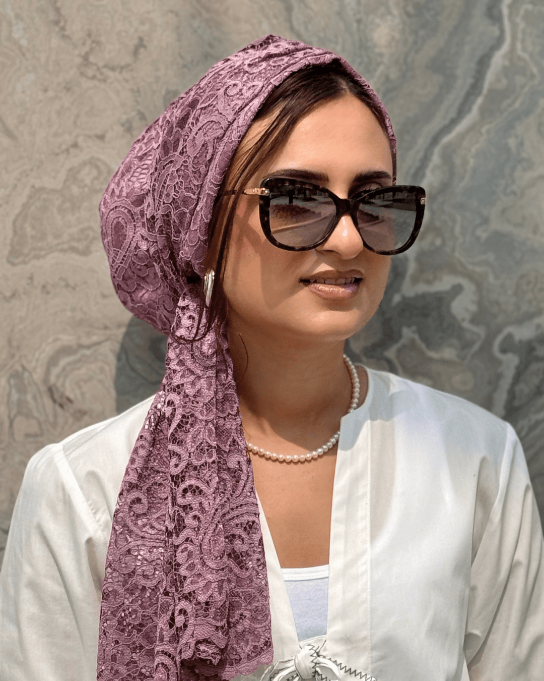 Beanie Wrap Lace - Dusty Pink