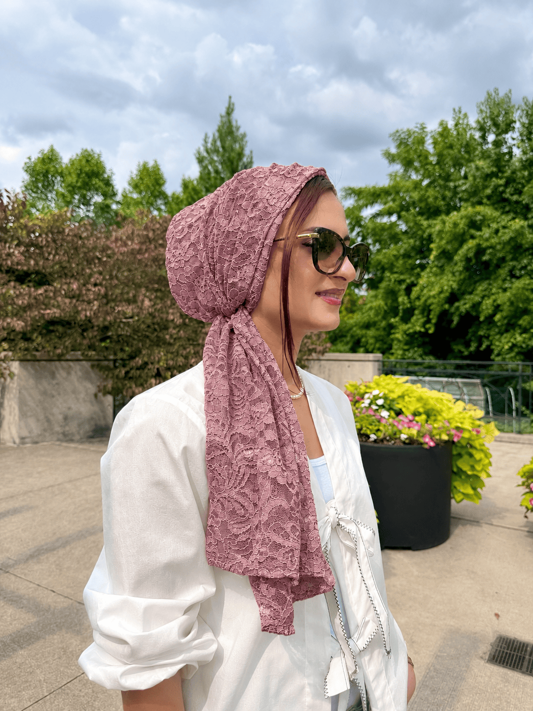 Beanie Wrap Lace - Blush Pink