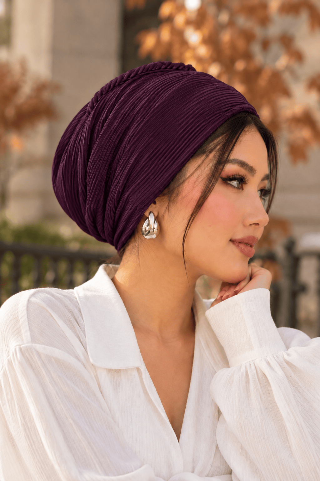 Beanie Pleated - Mauve