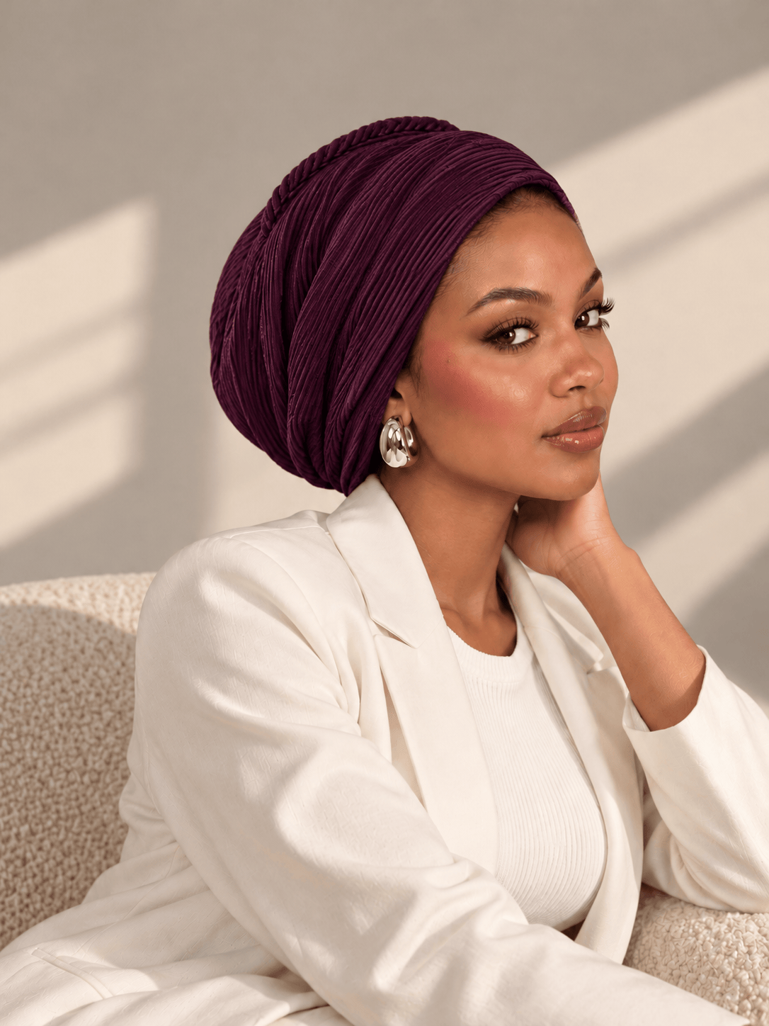 Beanie Pleated - Mauve