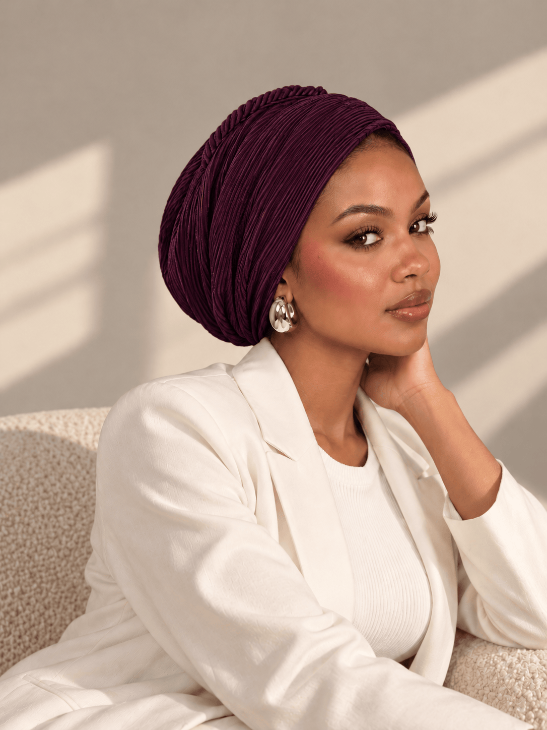 Beanie Pleated - Mauve
