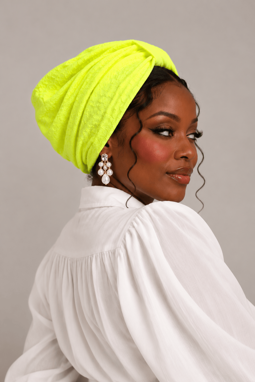 Turban Basic Printed Jersey - Neon