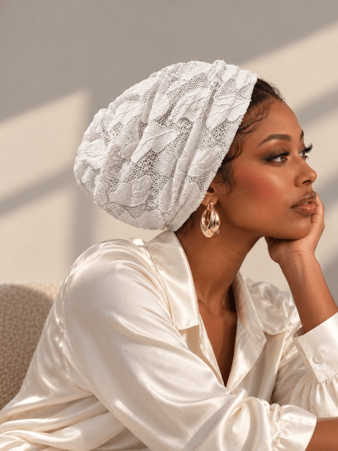 Beanie Drapes Lace - Off White