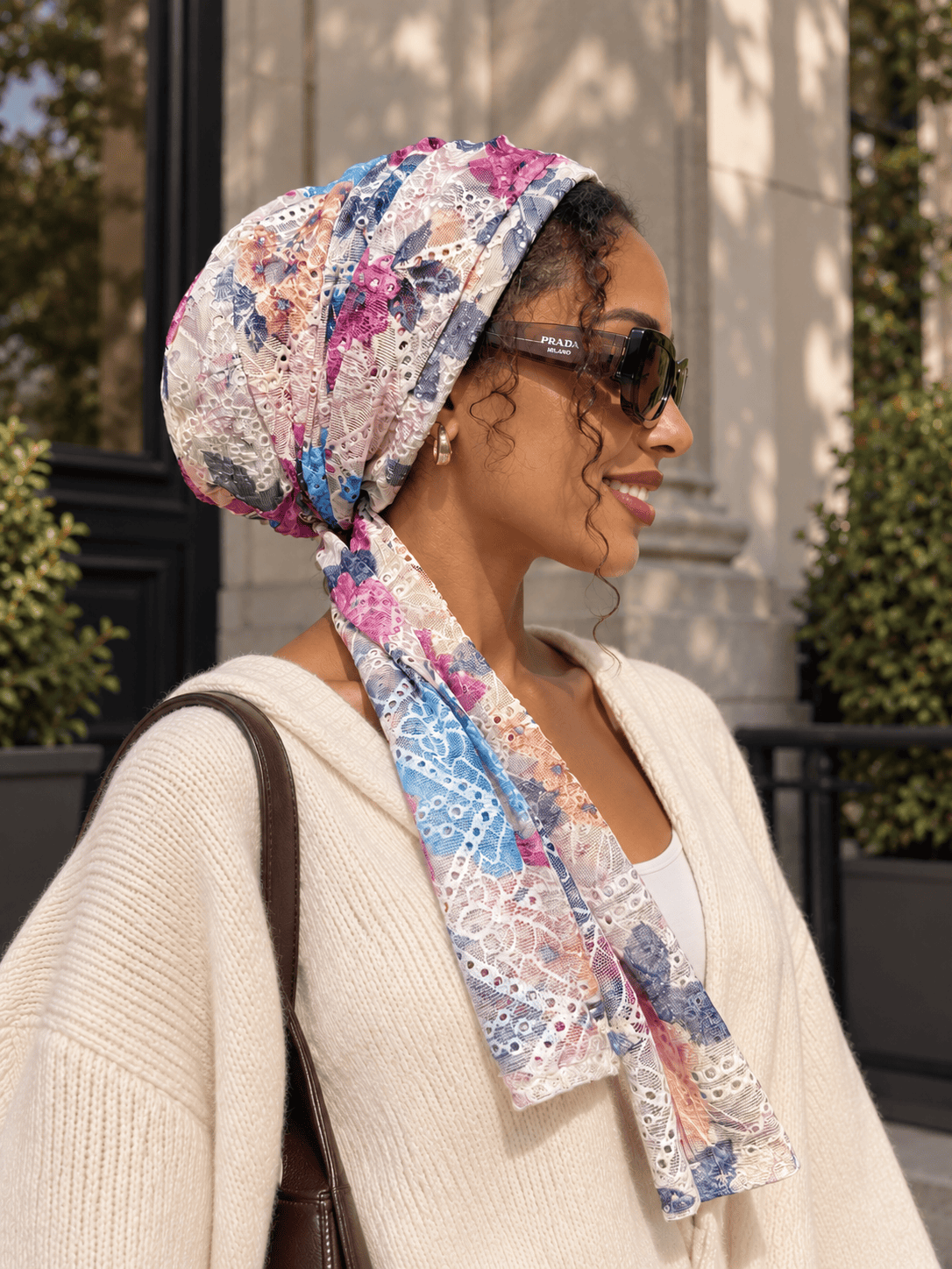Beanie Wrap Lace - Pink Petals