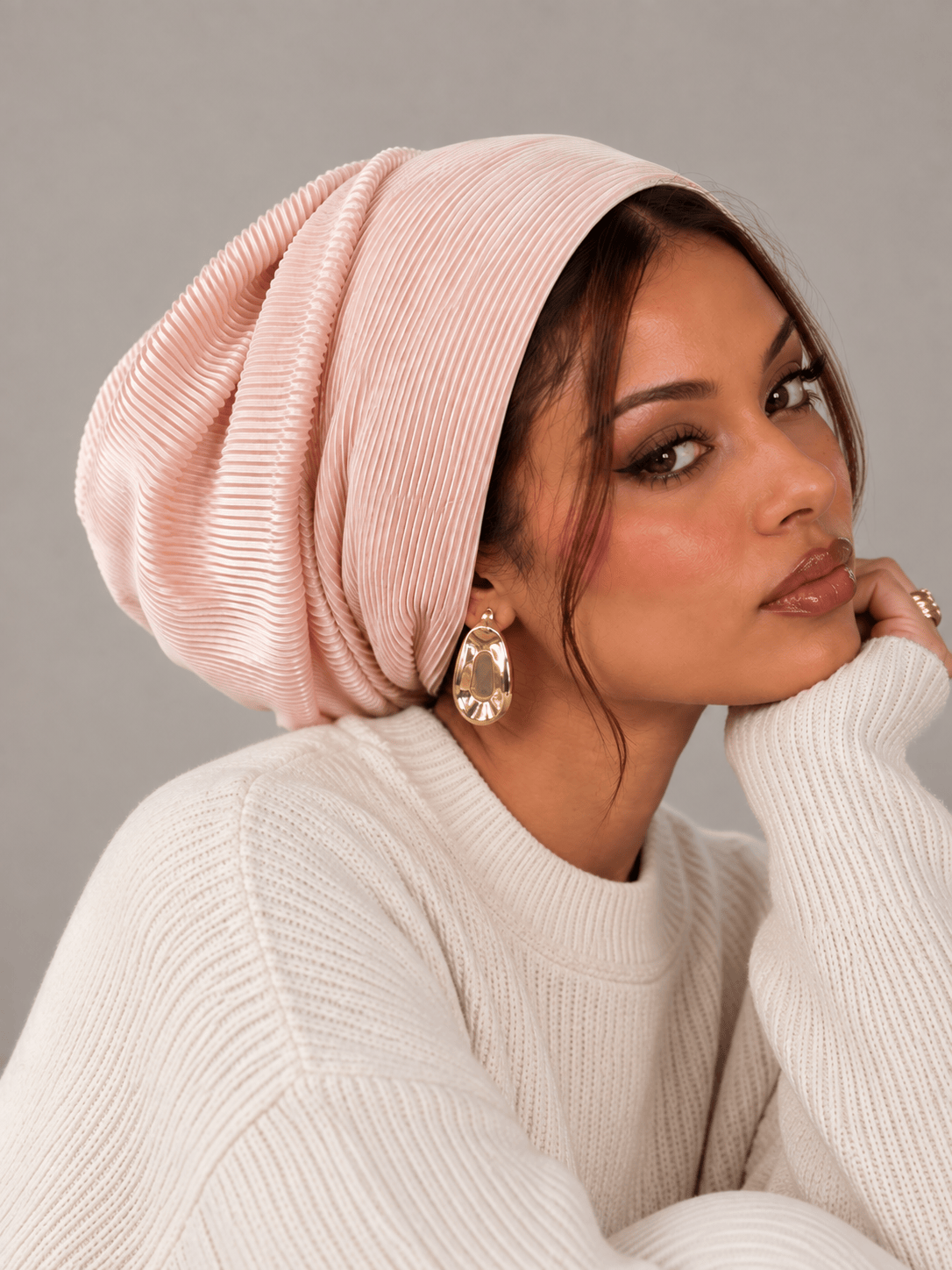 Beanie pleated - Light Peach