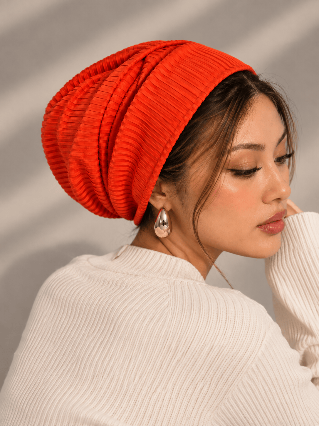 Beanie Ribbed Jersey - Orange
