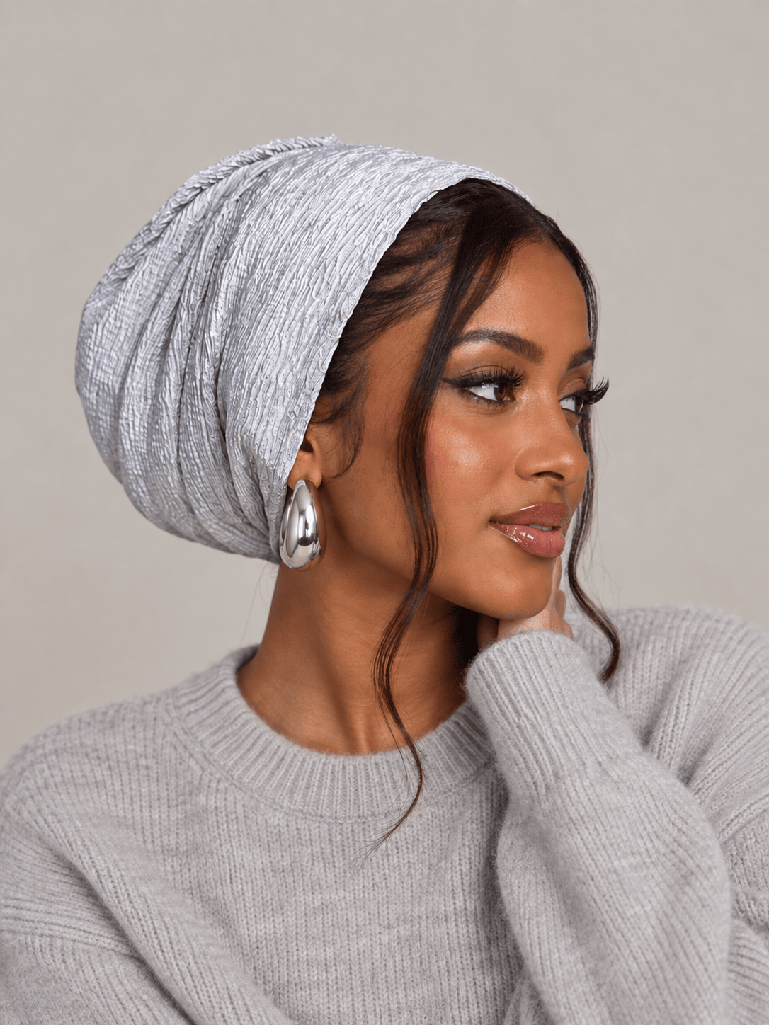 Beanie Rippled - Moonlight Grey