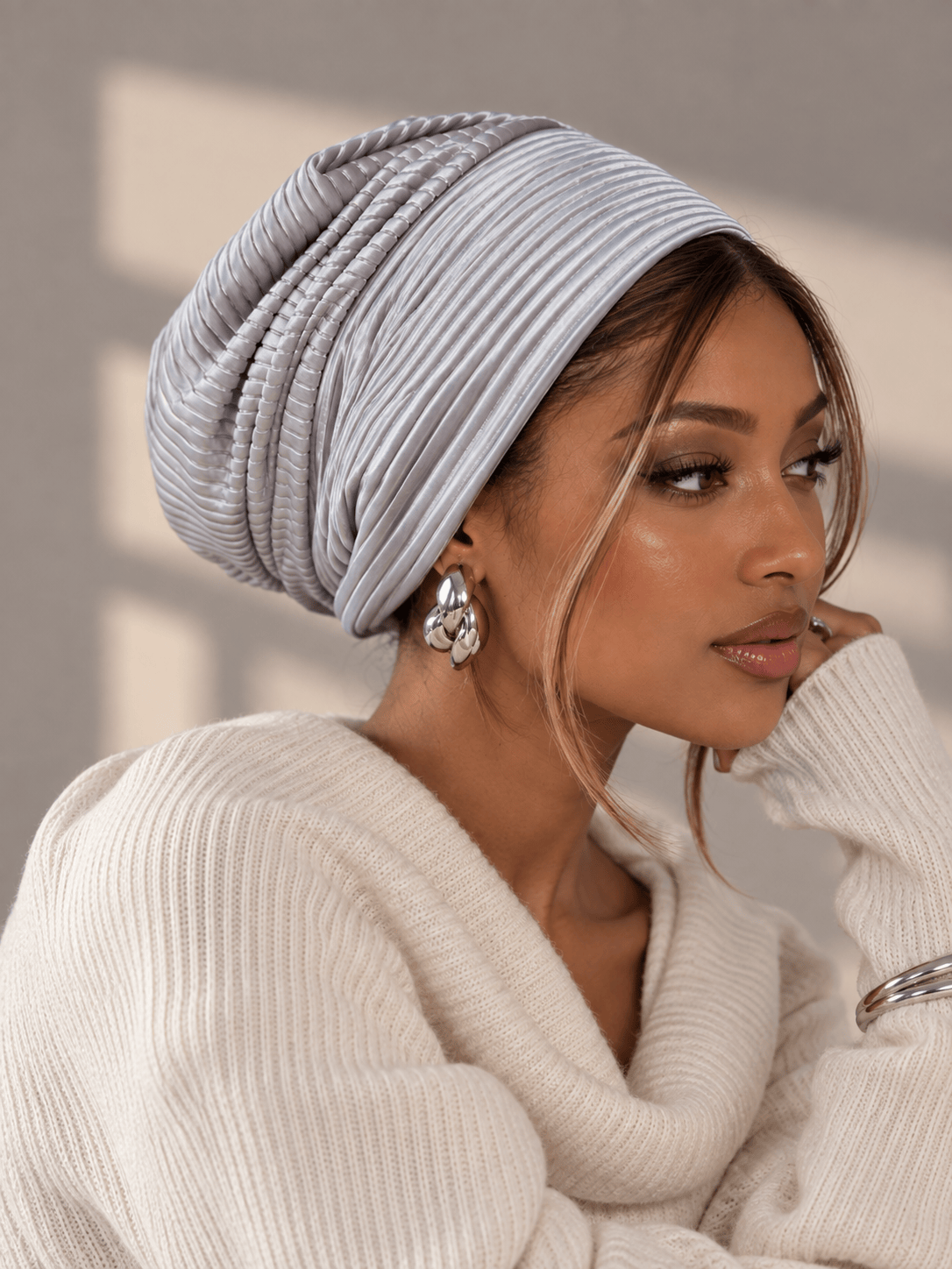 Beanie Pleated - Oyster Grey