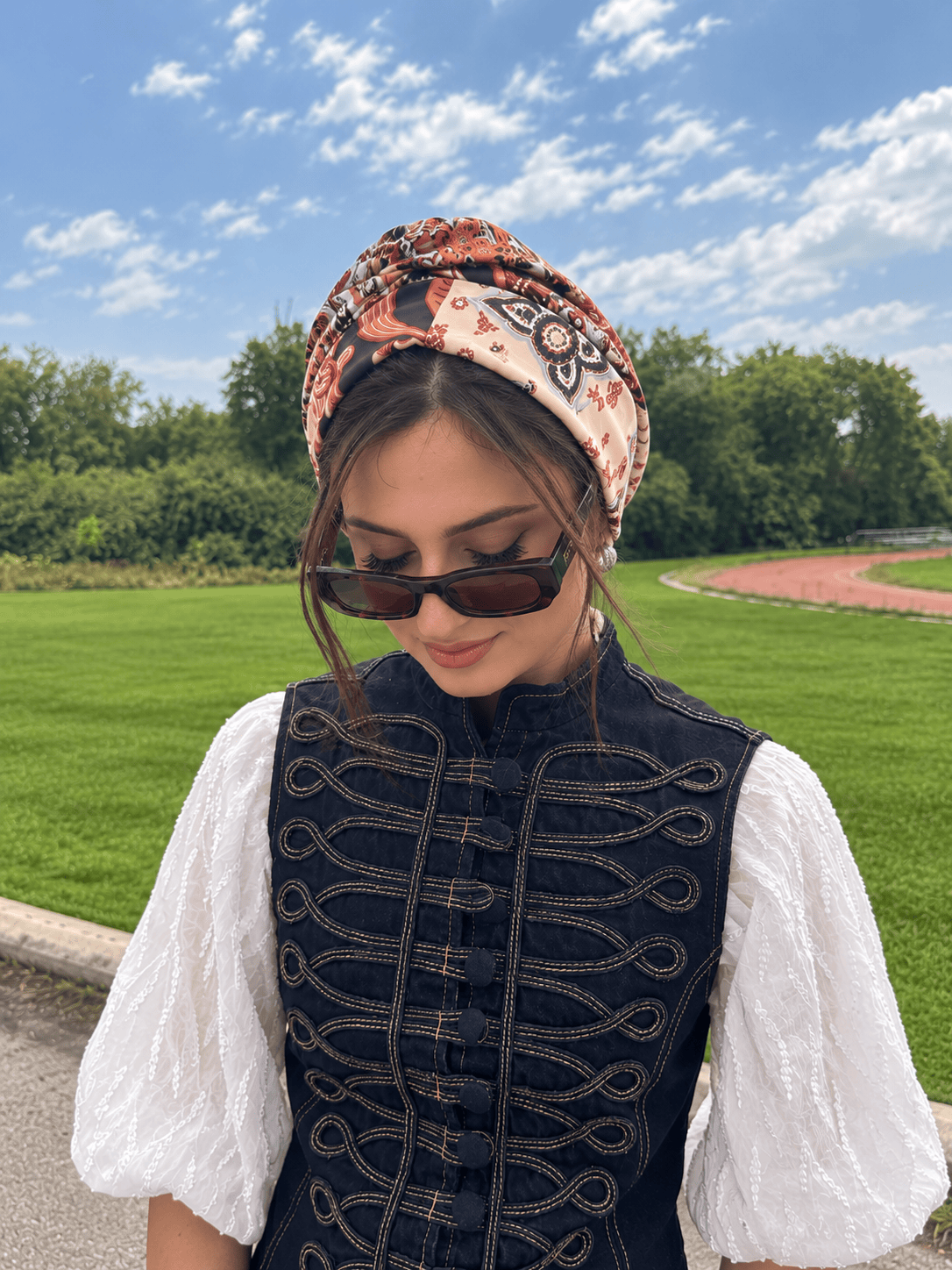 Beanie Satin - Paisley Brown Pink