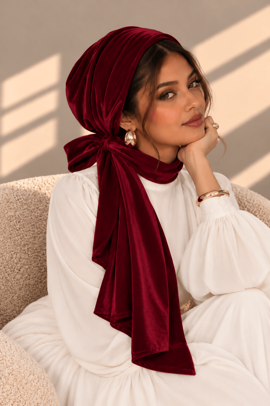 Beanie Velvet Straps - Burgundy