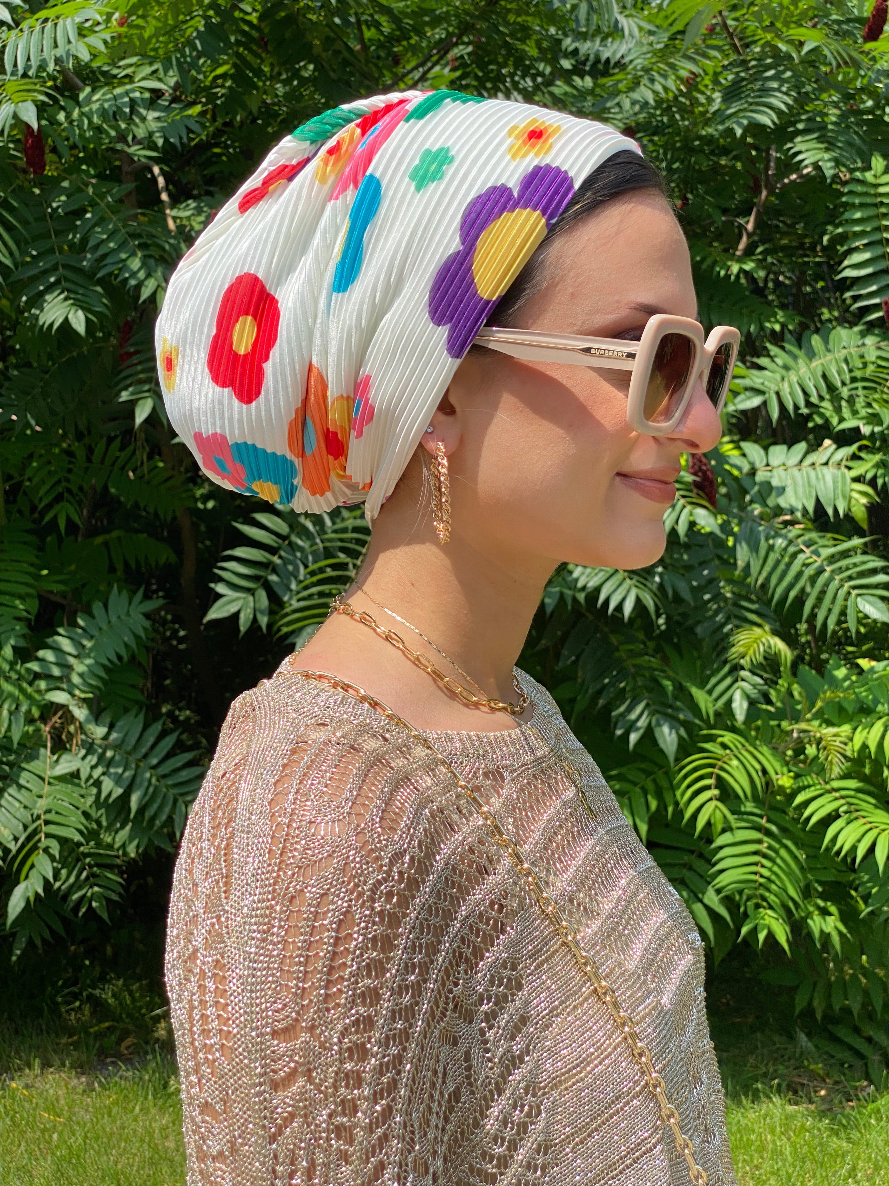 Beanie Pleated - New Floral Garden