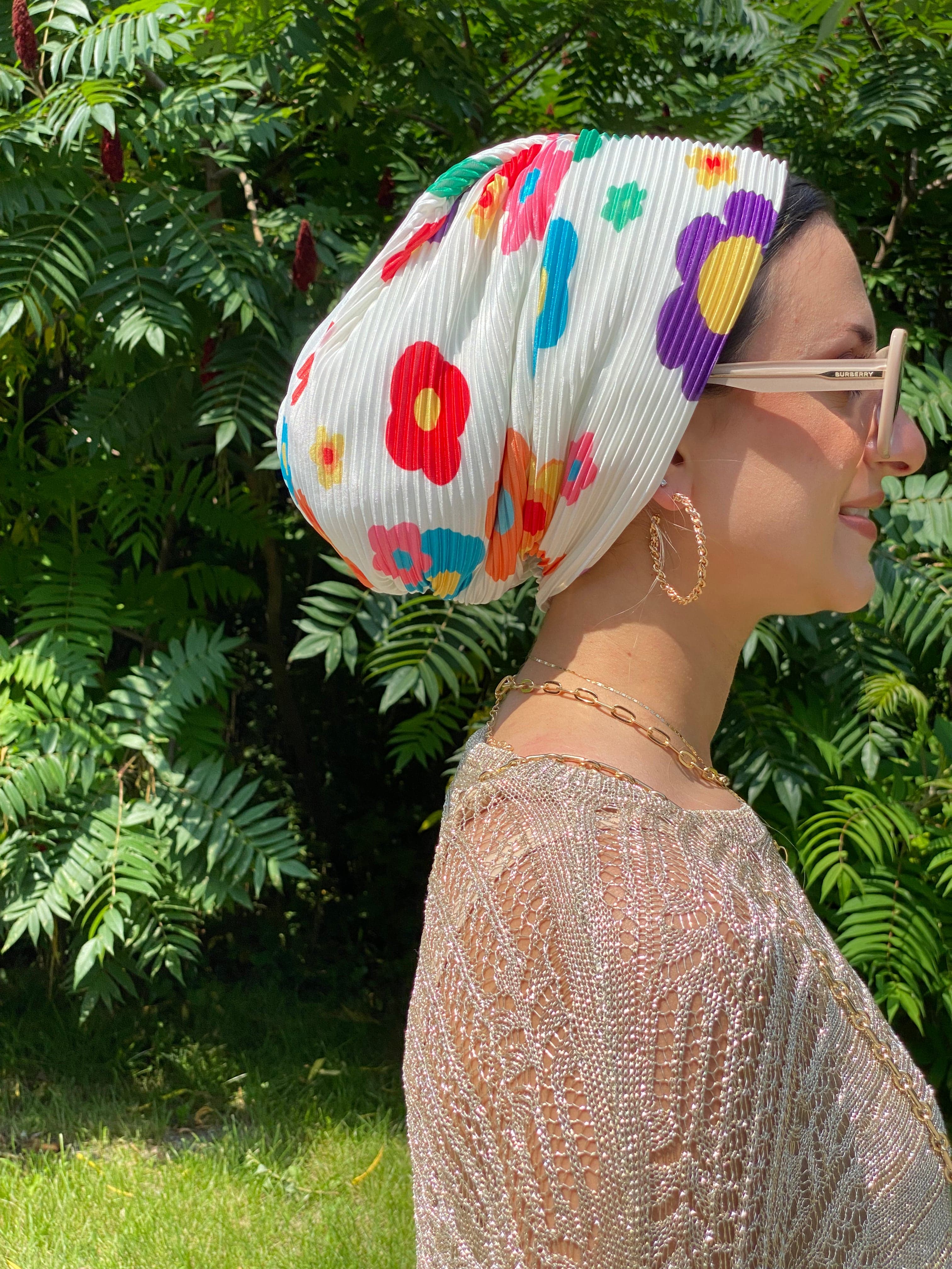 Beanie Pleated - New Floral Garden